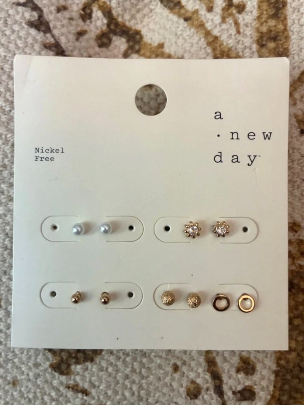 A New Day Gold Stud Earrings - Partial Set (5 Pairs)